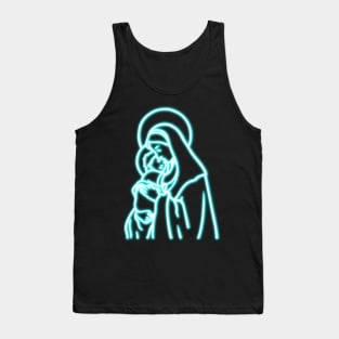 Blue Neon Virgin Mary Tank Top